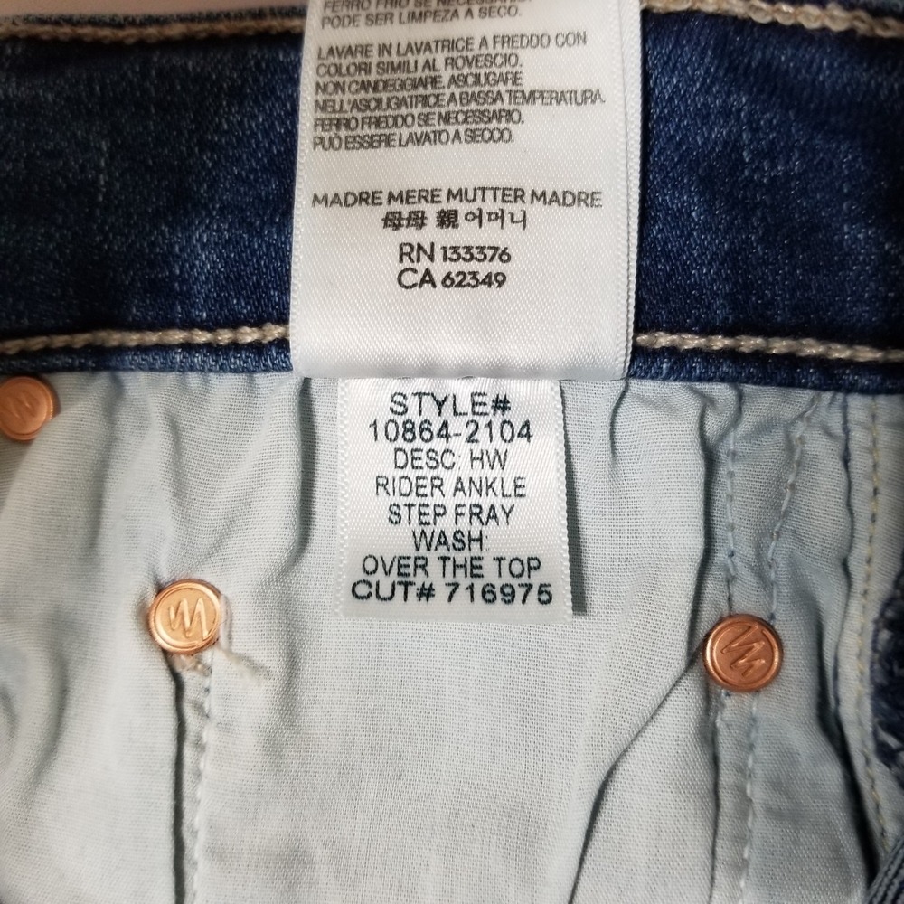 NWT MOTHER High Waisted Rider Ankle Step Fray in Over The Top Straight Jeans 27 - Picture 15 of 16